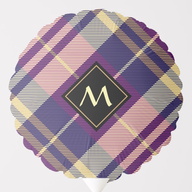 Purple, Gold and Blue Tartan Balloon (Front)