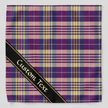 Purple, Gold and Blue Tartan Bandana