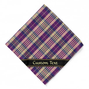 Purple, Gold and Blue Tartan Bandana
