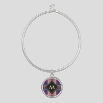 Purple, Gold and Blue Tartan Bangle Bracelet