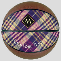 Purple, Gold and Blue Tartan Basketball