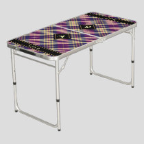 Purple, Gold and Blue Tartan Beer Pong Table