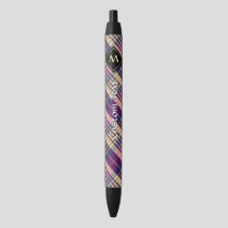 Purple, Gold and Blue Tartan Blue Ink Pen