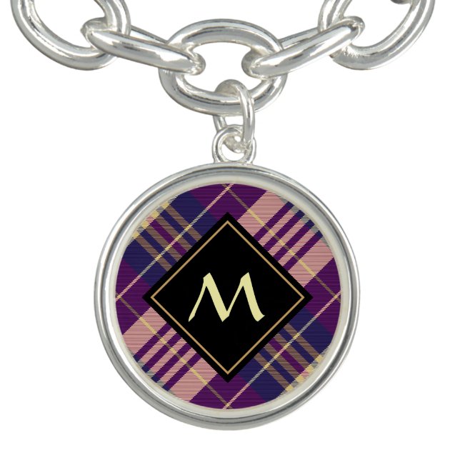 Purple, Gold and Blue Tartan Bracelet (Design)
