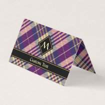 Purple, Gold and Blue Tartan Business Card