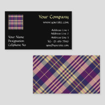 Purple, Gold and Blue Tartan Business Card