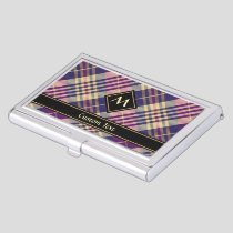 Purple, Gold and Blue Tartan Business Card Case