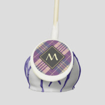 Purple, Gold and Blue Tartan Cake Pops