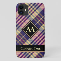 Purple, Gold and Blue Tartan iPhone 11 Case