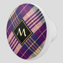 Purple, Gold and Blue Tartan Ceramic Knob