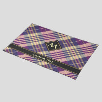 Purple, Gold and Blue Tartan Cloth Placemat