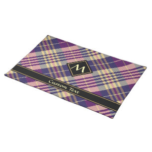 Purple, Gold and Blue Tartan Cloth Placemat