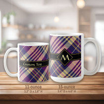 Purple, Gold and Blue Tartan Coffee Mug