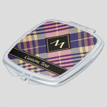 Purple, Gold and Blue Tartan Compact Mirror