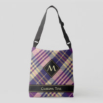 Purple, Gold and Blue Tartan Crossbody Bag