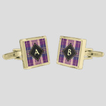 Purple, Gold and Blue Tartan Cufflinks