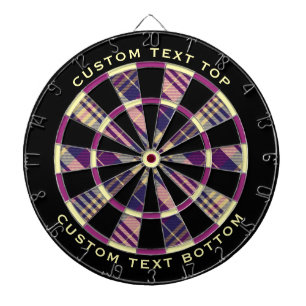 Purple, Gold and Blue Tartan Dart Board
