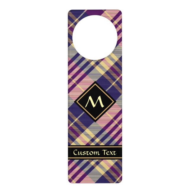 Purple, Gold and Blue Tartan Door Hanger (Front)