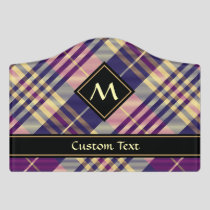 Purple, Gold and Blue Tartan Door Sign