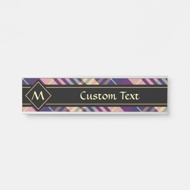 Purple, Gold and Blue Tartan Door Sign (Front)