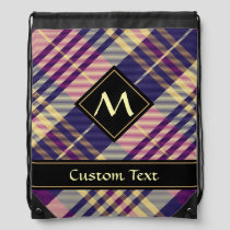 Purple, Gold and Blue Tartan Drawstring Bag