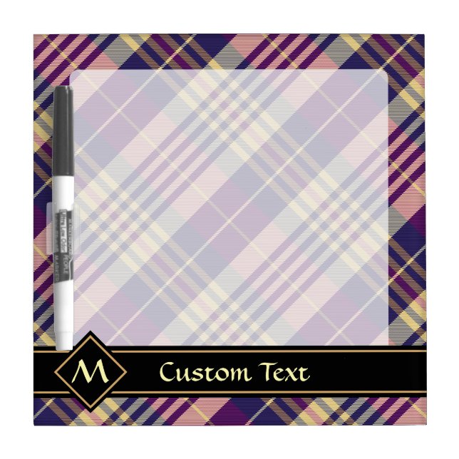 Purple, Gold and Blue Tartan Dry Erase Board (Front)