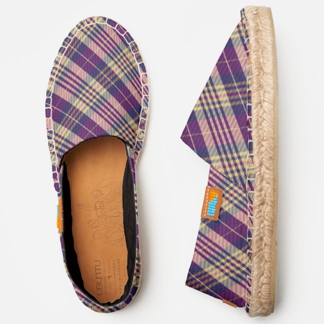 Purple, Gold and Blue Tartan Espadrilles (Side)
