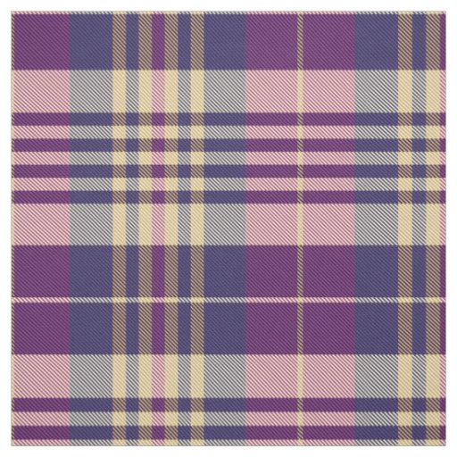 Purple, Gold and Blue Tartan Fabric