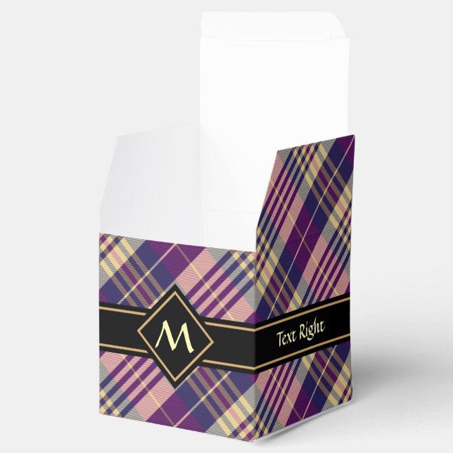 Purple, Gold and Blue Tartan Favor Boxes (Opened)