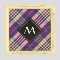 Purple, Gold and Blue Tartan Finish Lapel Pin
