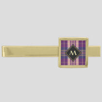 Purple, Gold and Blue Tartan Finish Tie Bar