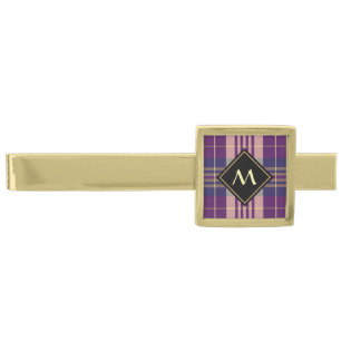 Purple, Gold and Blue Tartan Finish Tie Bar