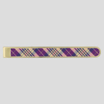 Purple, Gold and Blue Tartan Finish Tie Bar