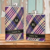 Purple, Gold and Blue Tartan Flask