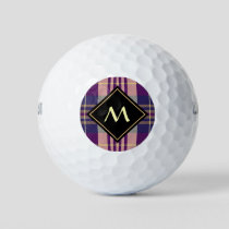 Purple, Gold and Blue Tartan Golf Balls