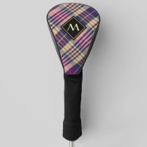 Purple, Gold and Blue Tartan Golf Head Cover