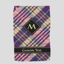 Purple, Gold and Blue Tartan Golf Towel