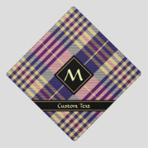 Purple, Gold and Blue Tartan Graduation Cap Topper