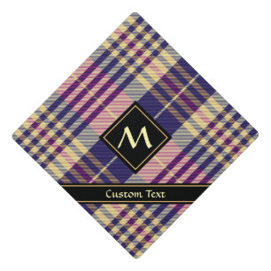 Purple, Gold and Blue Tartan Graduation Cap Topper