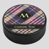 Purple, Gold and Blue Tartan Hockey Puck