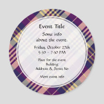 Purple, Gold and Blue Tartan Invitation