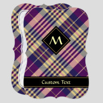 Purple, Gold and Blue Tartan Invitation