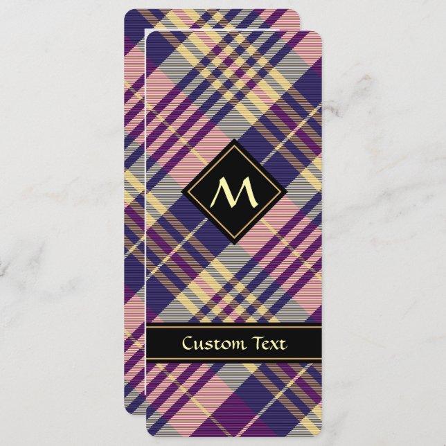 Purple, Gold and Blue Tartan Invitation (Front/Back)