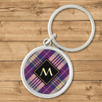 Purple, Gold and Blue Tartan Keychain