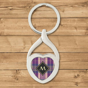 Purple, Gold and Blue Tartan Keychain
