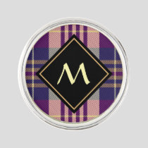 Purple, Gold and Blue Tartan Lapel Pin