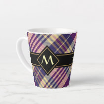 Purple, Gold and Blue Tartan Latte Mug