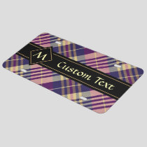 Purple, Gold and Blue Tartan License Plate