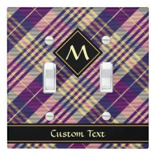 Purple, Gold and Blue Tartan Light Switch Cover