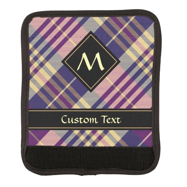 Purple, Gold and Blue Tartan Luggage Handle Wrap (Front)